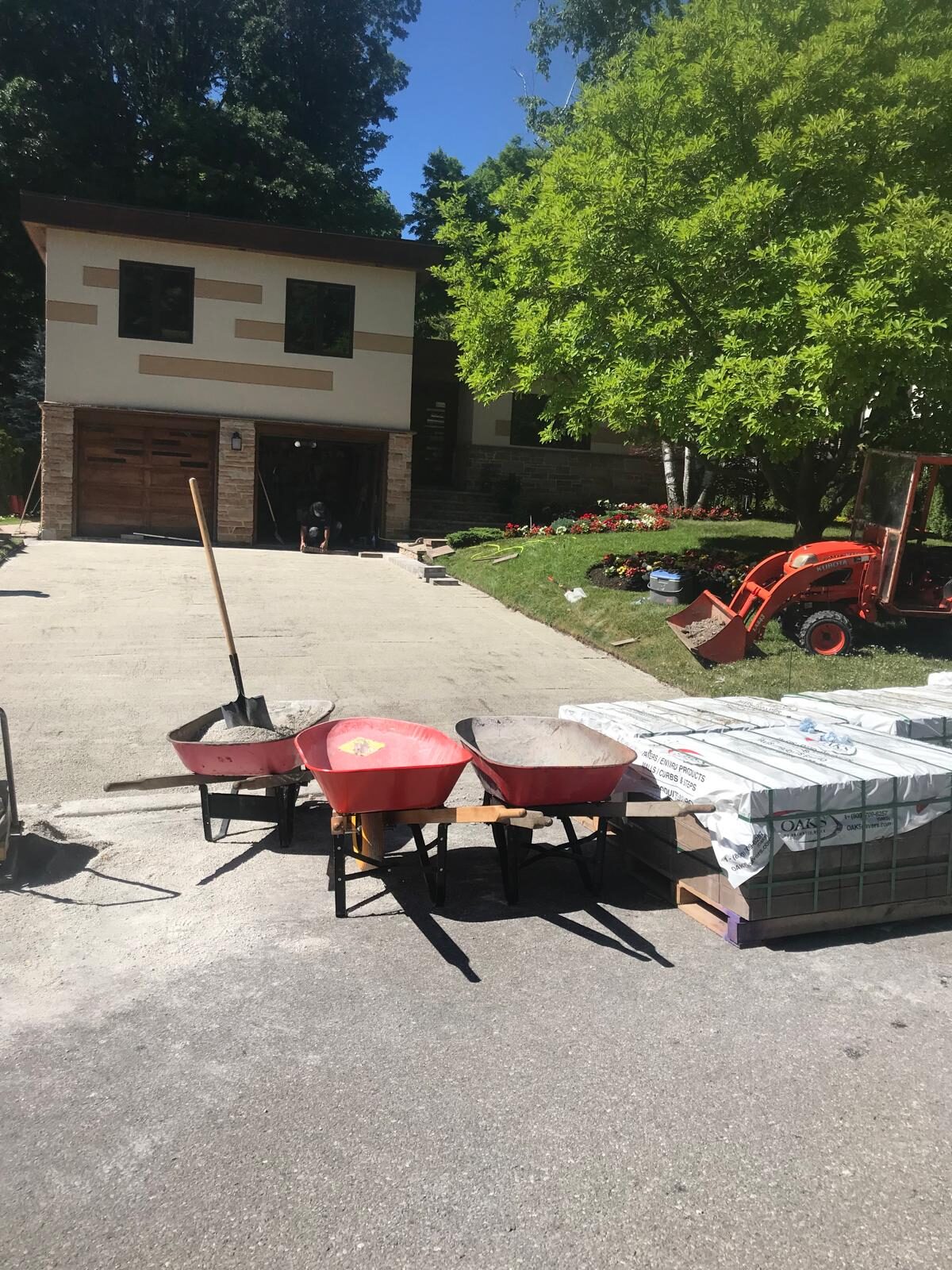 Interlocking paver driveway installed by Ramirez Landscaping in the Greater Toronto Area