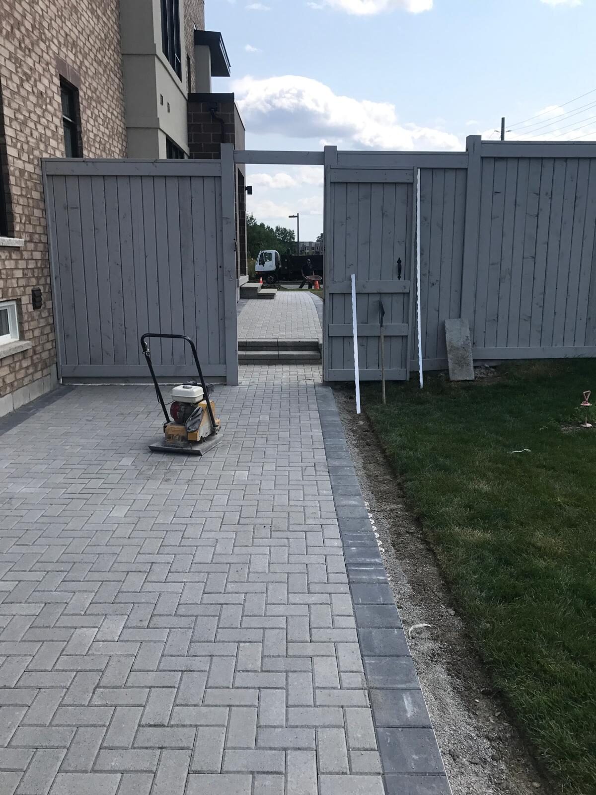 Interlocking stone hardscaping project completed by Ramirez Landscaping in the Greater Toronto Area