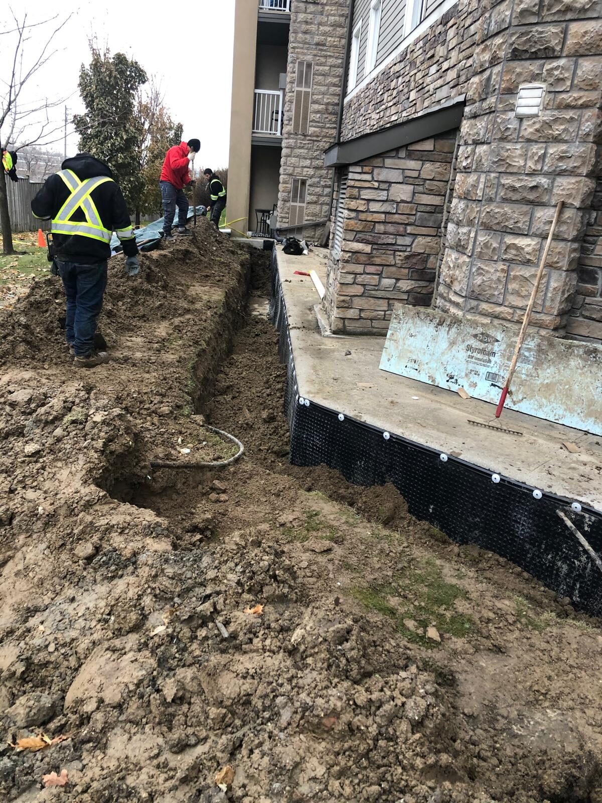 Condominium foundation waterproofing and membrane application in the Greater Toronto Area