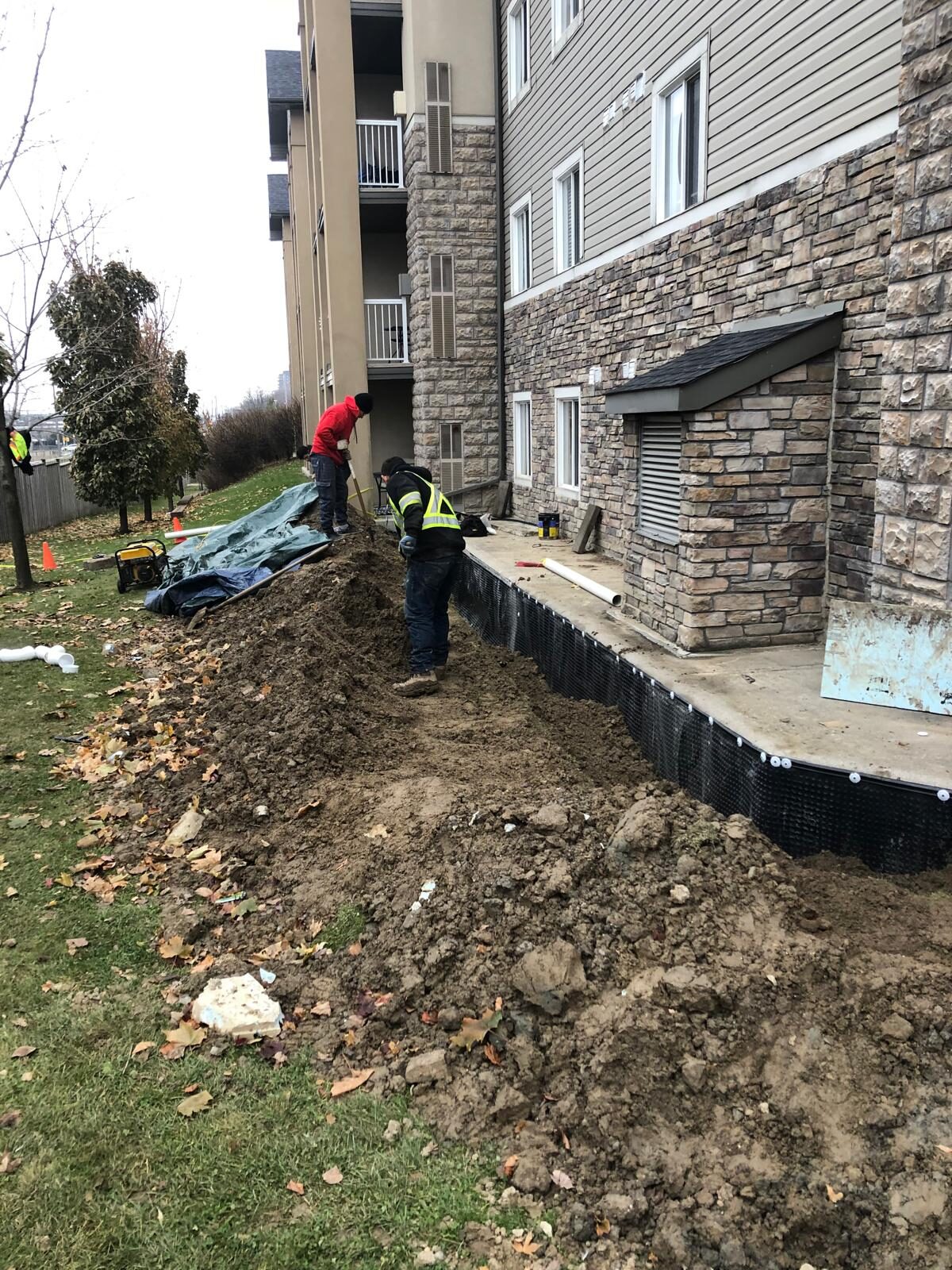 Condominium foundation waterproofing and membrane application in the Greater Toronto Area