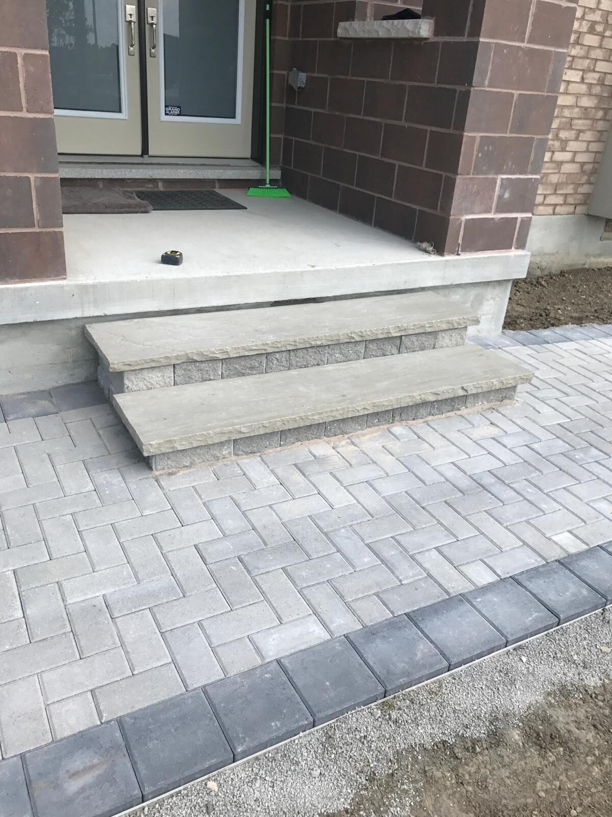 Interlocking stone hardscaping project completed by Ramirez Landscaping in the Greater Toronto Area