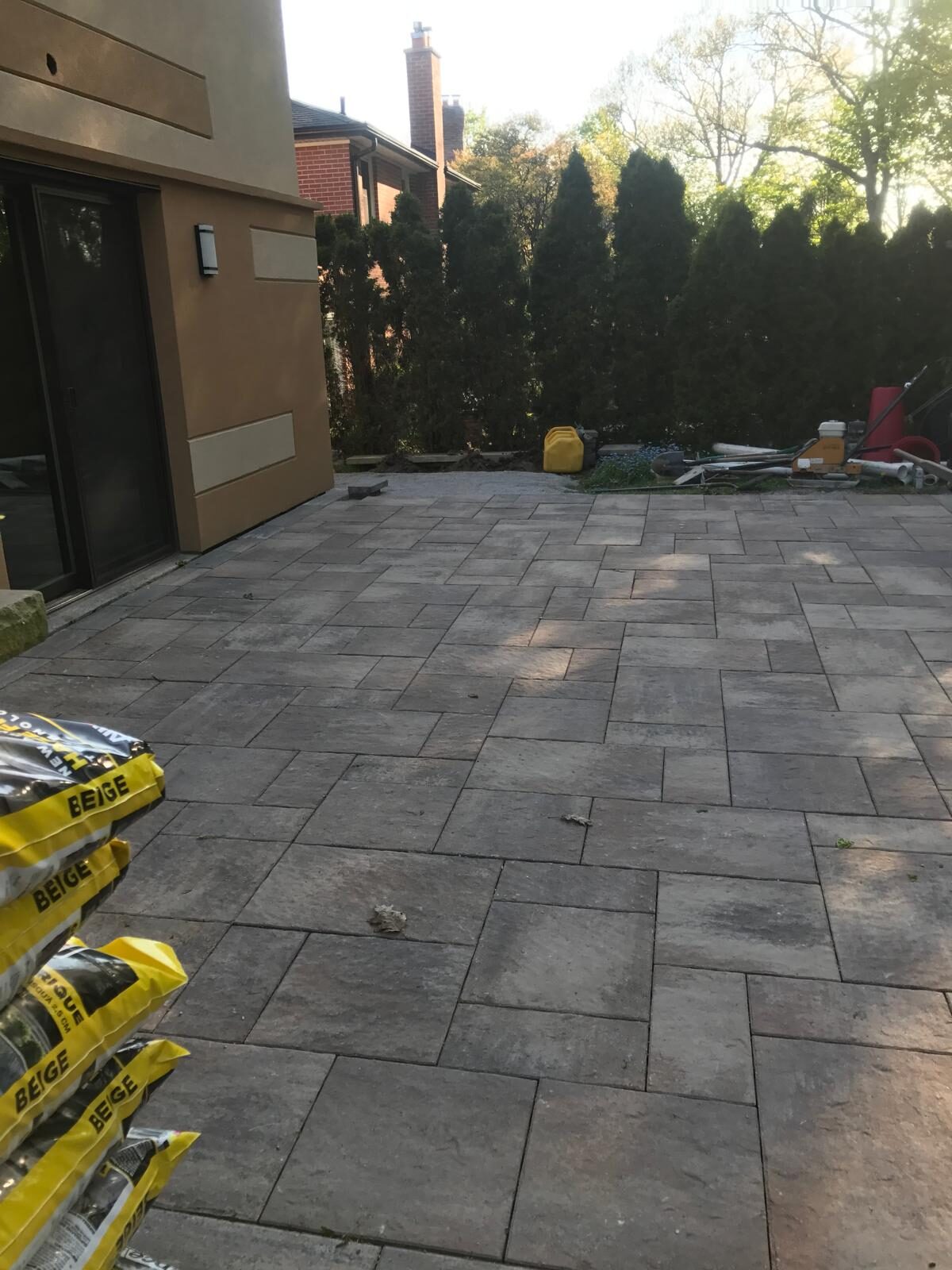 Interlocking stone hardscaping project completed by Ramirez Landscaping in the Greater Toronto Area