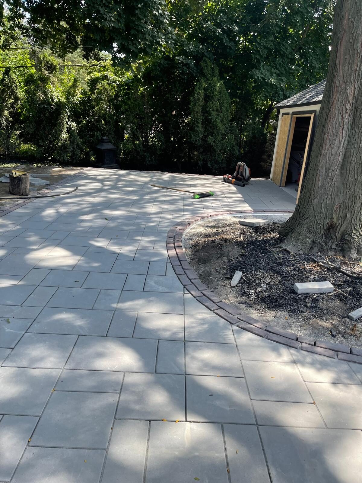 Interlocking stone hardscaping project completed by Ramirez Landscaping in Vaughan, ON